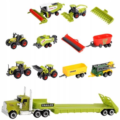 Zestaw Kombajn Traktor Przyczepa Ciężarówka Zwierzęta Farma Gospodarstwo na Arena.pl
