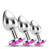 crushious bijou anal train trio - zestaw 3 metalowych ozdobnych plugow,