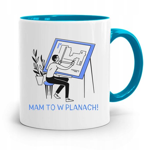Kubek Błękitny Architekta Mam To W Planach Prezent Z Nadrukiem Ze Zdjęciem zdjęcie 1