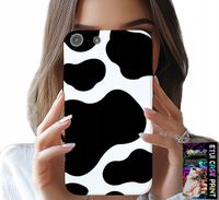 ETUI DO IPHONE 5 / 5S / 5C - CZARNO - BIAŁE ŁATY KROWA, MODNE WZORY