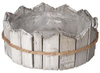 DONICZKA OSŁONKA DREWNIANA SZARA DONICZKI STROIK