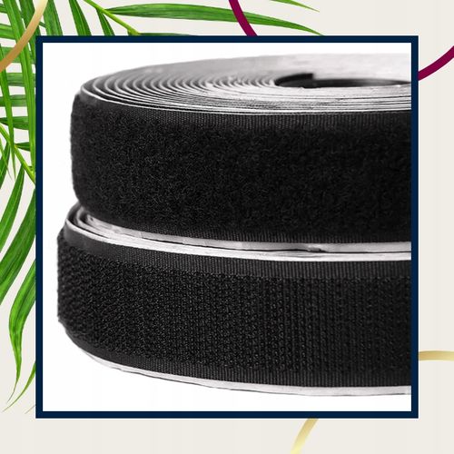 Taśma rzep samoprzylepny do paneli tapicerowanych CZARNY 50 mm - 5 na Arena.pl