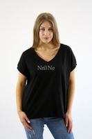 Klasyczna bluzka z dłuższym tyłem Fancy czarna UNI