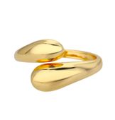 Pierścionek 18mm złoty stal chirurgiczna 316L gruby kropla