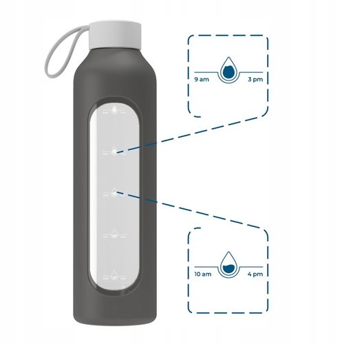 Wessper B1 szklana butelka na wodę 1l z miarką na trening do biura na Arena.pl