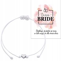 BRANSOLETKA PREZENT NA WIECZÓR PANIEŃSKI TEAM BRIDE SERCE PODZIĘKOWANIE