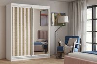 SZAFA Z LAMELAMI DIANA 160 BIAŁY/ARTISAN