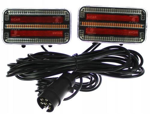 LAMPY TYLNE LED DIODOWE NA MAGNES PRZYCZEPY 7,5m na Arena.pl