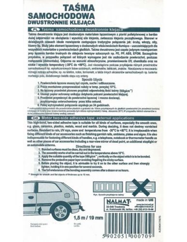 Taśma samochodowa dwustronnie klejąca T-709 na Arena.pl
