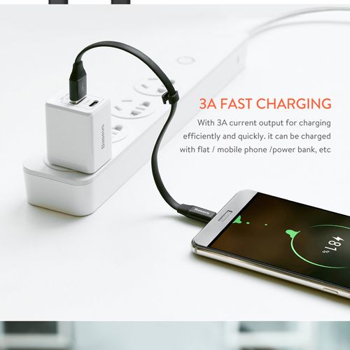 KABEL BASEUS NIMBLE 23CM USB-C 3A PŁASKI TPE na Arena.pl