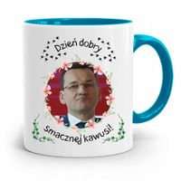 Kubek Błękitny Politycy Premier Mateusz Morawiecki Z Nadrukiem Ze Zdjęciem