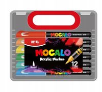 zestaw markery akrylowe pędzelkowe mocalo 12 kolorów m&g
