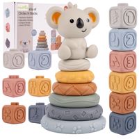 Klocki Sensoryczne Gumowe Miękkie Kreatywne Wieża Montessori Piramida 13 El