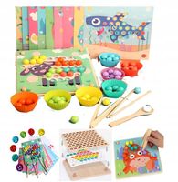 MONTESSORI DREWNIANA UKŁADANKA KULKAMI MONTESSORI