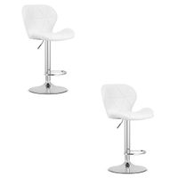 Nowoczesny hoker biały ekoskóra WEST na chromowanej bazie obrotowy x2