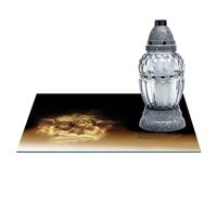 SZKLANA PODSTAWKA POD ZNICZE 40x30cm 553b Aniołek na czarnym tle