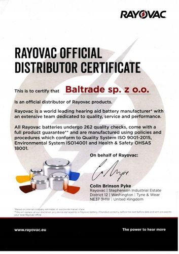 RAYOVAC EXTRA 312 / PR41 - wydajne baterie do aparatów słuchowych - 60 na Arena.pl