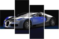 140CM 70 OBRAZ BŁĘKITNE BUGATTI VEYRON ŚCIENNY