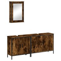 3-częściowy zestaw mebli łazienkowych, przydymiony dąb