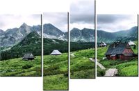 130CM 85 OBRAZ 4 ELEM CHATY TATRZAŃSKIE ŚCIENNY