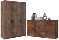 Pojemna szafa trzydrzwiowa + Duża Komoda do salonu Dąb Lefkas