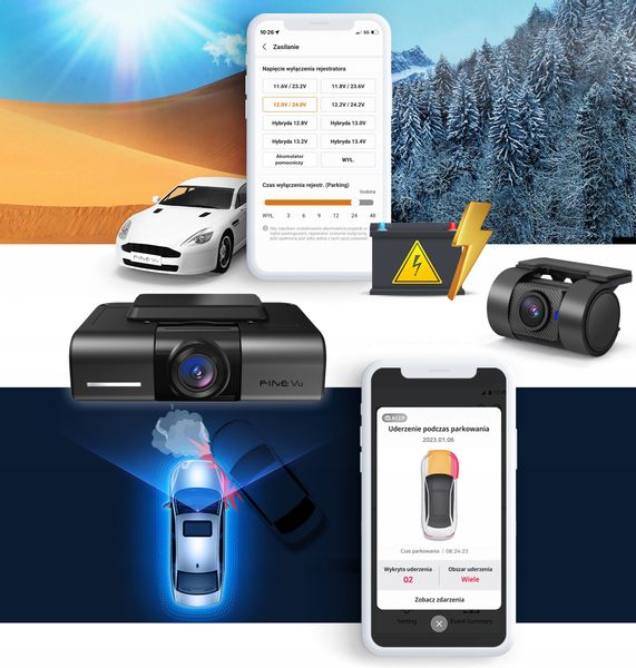 Rejestrator FineVu GX1000 wideorejestrator QHD QHD Wi-Fi GPS RADARY zdjęcie 6