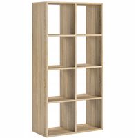 Regał Biurowy Na Segregatory 138 x 70 x 30 CM 8 Półek Homer Dąb Sonoma
