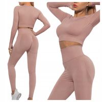 KOMPLET sportowy dwuczęściowy LEGGINSY top ZESTAW na siłownię FITNESS S