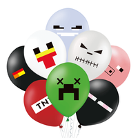 Balony z nadrukiem piksele Minecraft mix 30cm 8szt.