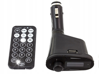 TRANSMITER FM LCD MP3 WMA USB SD AUX OBROTOWY 360