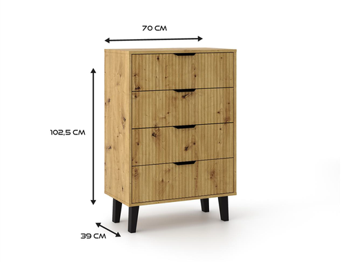 Komoda Scandi 4S SLIM DĄB ARTISAN na Arena.pl