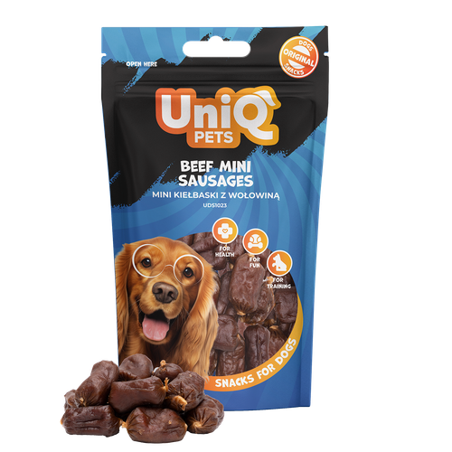 Przysmaki dla psa smaczki mini kiełbaski z wołowiną 80g UNIQ PETS na Arena.pl