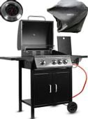 Grill Gazowy Ogrodowy Palniki 3+1 z Pokrowcem