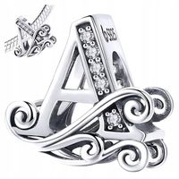 CHARMS LITERKA A srebro 925 srebrna litera koralik zawieszka charms pr S925