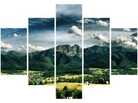 70 100CM OBRAZ 5 ELEM SŁONECZNY DZIEŃ DOLINIE DRUK PŁÓTNO