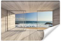 Fototapeta Do Sypialni Widok z OKNA Plaża OCEAN Pejzaż 3D 180cm x 120cm