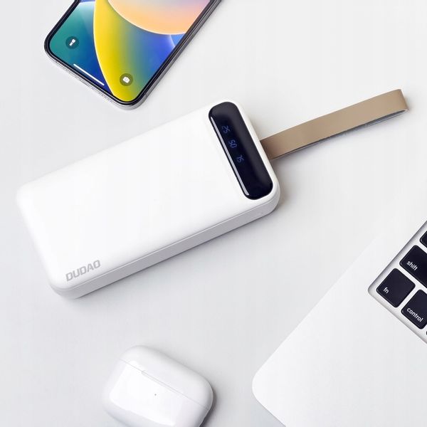 DUDAO DUŻY MOCNY POWERBANK 30000 mAh 2x USB / USB C Z LAMPKĄ LED zdjęcie 4