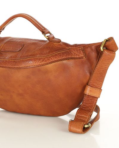 Torebka nerka damska skórzana listonoszka - MARCO MAZZINI brąz koniak na Arena.pl