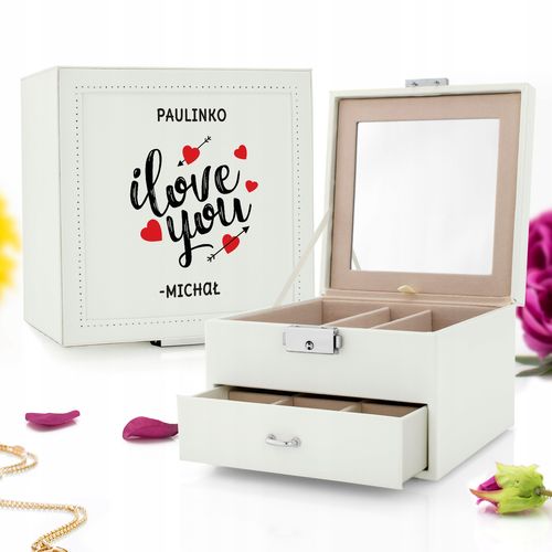 SZKATUŁKA KUFEREK na biżuterię LUSTRO WALENTYNKI na Arena.pl