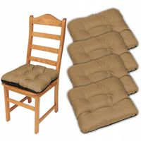 4 miękkie PODUSZKI NA KRZESŁA ogrodowe JASIEK 45cm siedzisko na taboret BEŻ