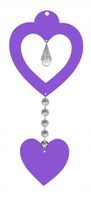Z16b Zawieszka ozdoba ażur serce kryształ fioletow