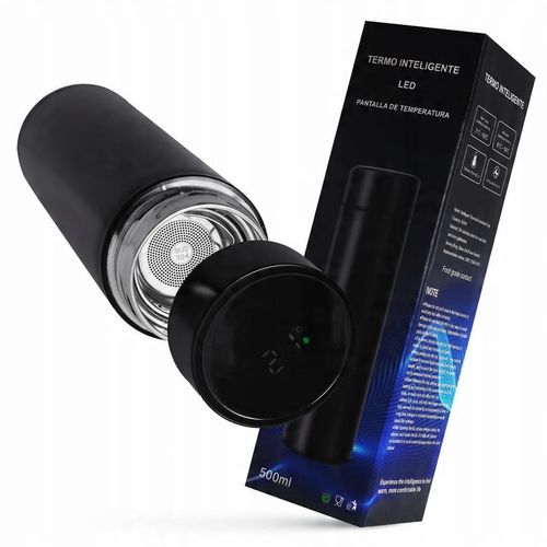 Kubek Termiczny Termos LED 500ml Duży | Butelka Na Kawę Herbatę Wyświetlacz na Arena.pl