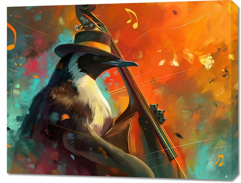 Obraz 90x70cm Pingwinia Nuta zdjęcie 1