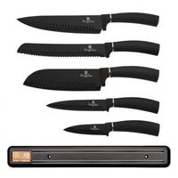 zestaw 5 noży kuchennych z listwą berlinger haus bh-2535 black rose