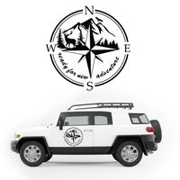 NAKLEJKA NA SAMOCHÓD wodoodporna róża wiatrów góry KAMPER camper auto 50 cm