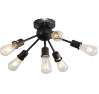 Lampa sufitowa industrialna 6xE27 metalowa czarna loft