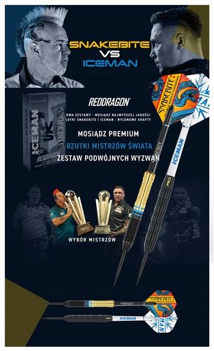 RED DRAGON Snakebite 21g vs Iceman 22g - Zestaw 6 Mosiężnych Rzutek na Arena.pl