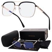 Okulary pilotki zerówki z filtrem Blue Light 25177 czarny/złoty