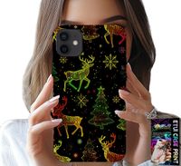 ETUI DO IPHONE 12 - RENIFER, PŁATEK ŚNIEGU, CHOINKA + SZKŁO