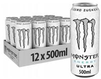 12 x MONSTER Energy ULTRA WHITE ZERO Napój Energetyczny 500ML